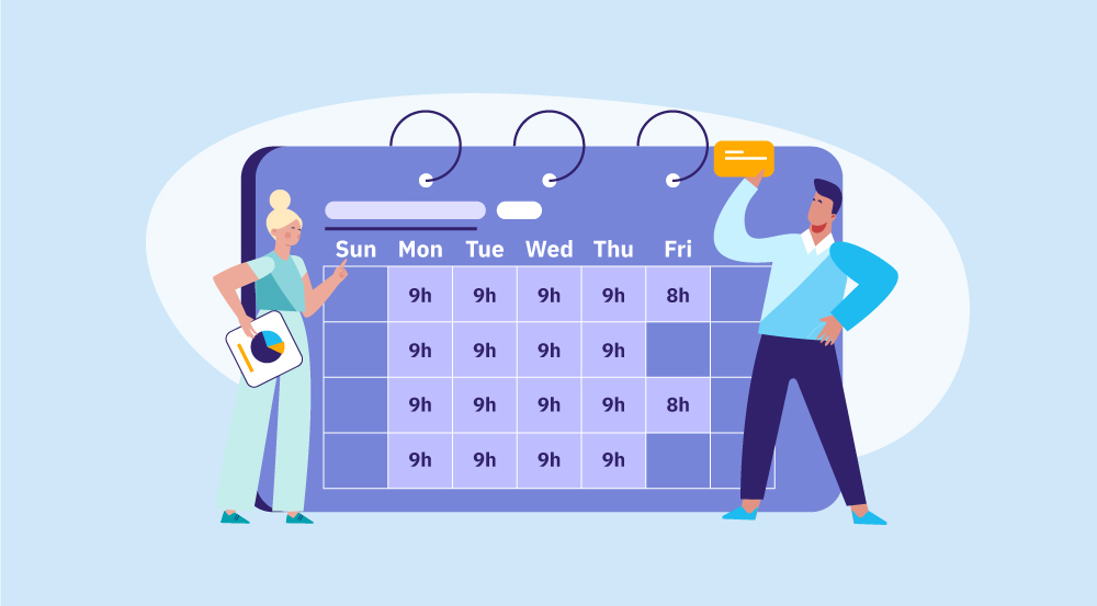 A conceptual representation of a 9/80 schedule.