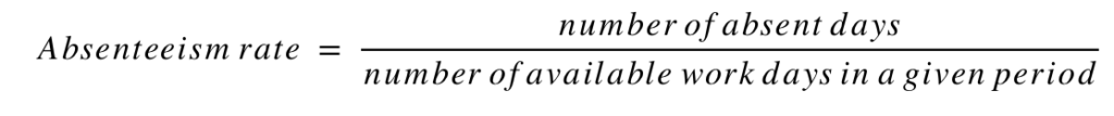 absenteeism rate formula