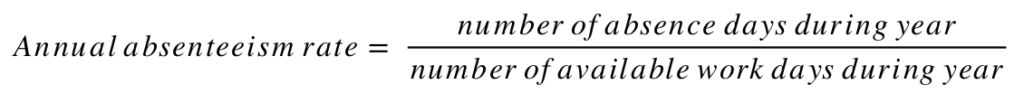 annual absenteeism rate formula