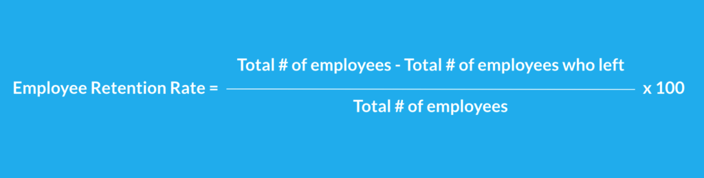 Employee Retention Rate formula.