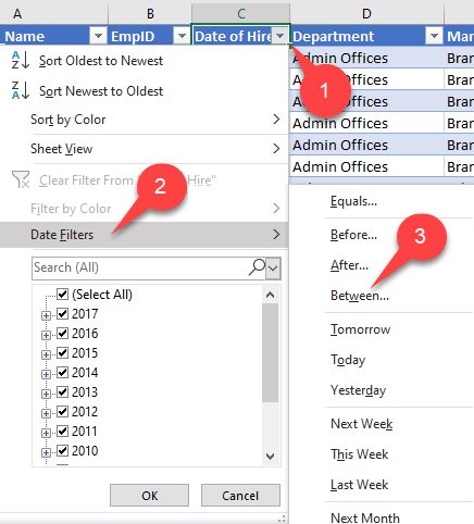 Date filters