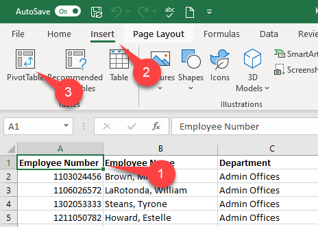 Pivot table