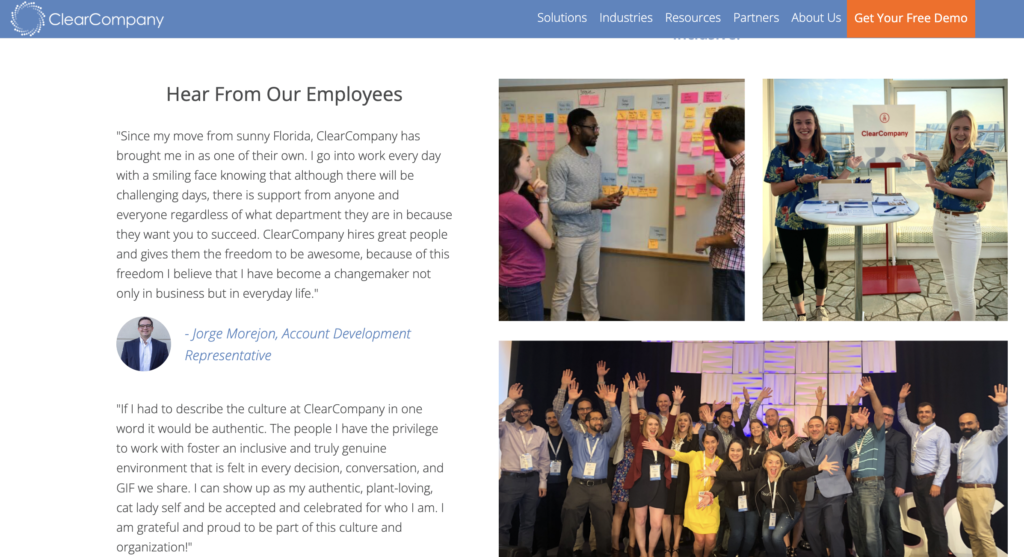 ClearCompany celebrates employees who demonstrate the company values.