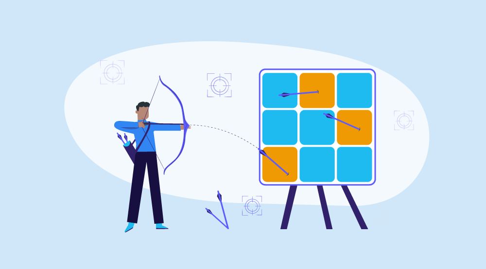 A conceptual representation of the 9 box grid for talent management.